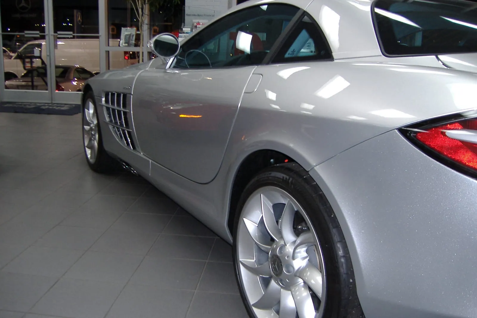 Silver Mercedes-Benz SLR McLaren